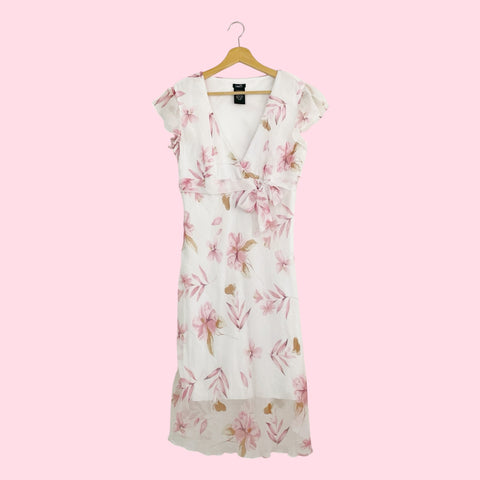 FLORAL PRINT MIDI DRESS (M)