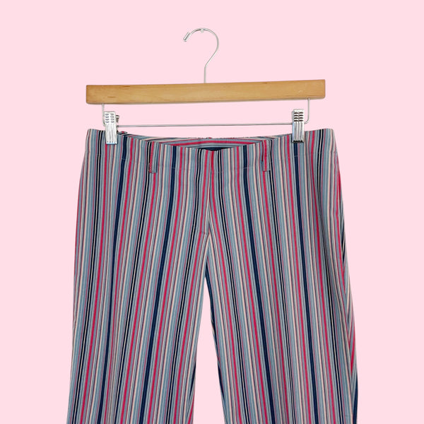 Vertical Striped Low Rise Flare Pants (4)