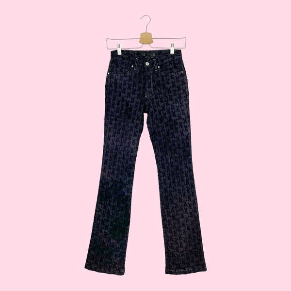 GIANFRANCO FERRE BLUE PERFORATED PANTS (25/26)