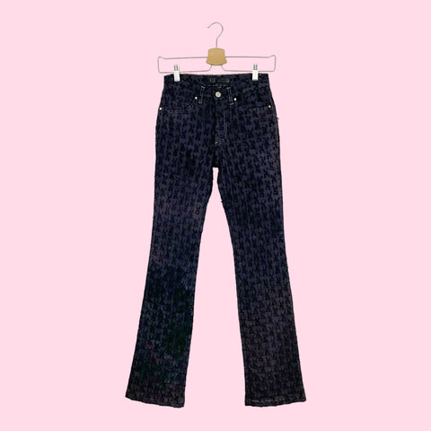 GIANFRANCO FERRE BLUE PERFORATED PANTS (25/26)