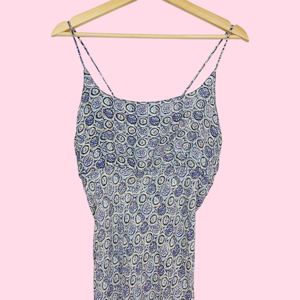 PRINTED RAYON MIDI DRESS (M/L)