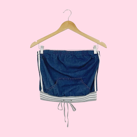 DENIM ATHLETIC TUBE TOP (M)