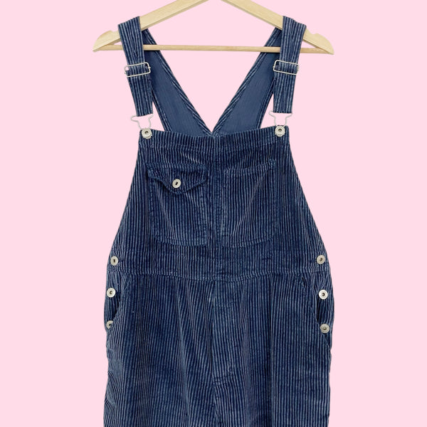 BLUE CORDUROY OVERALLS (M)