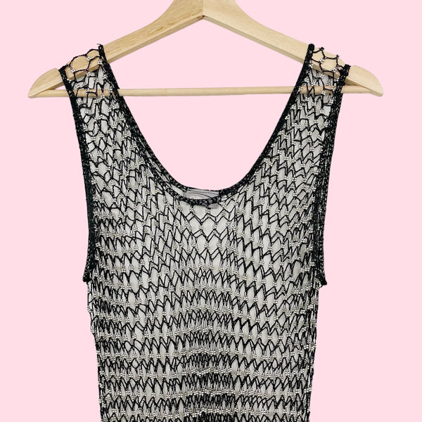 BEADED CROCHET TANK (S-L)