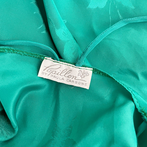 GREEN BUTTERFLY MAXI SLIP DRESS (S)