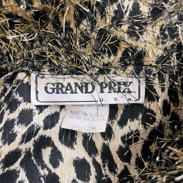 LEOPARD PRINT FUZZY OVERSIZED BLOUSE (XL)