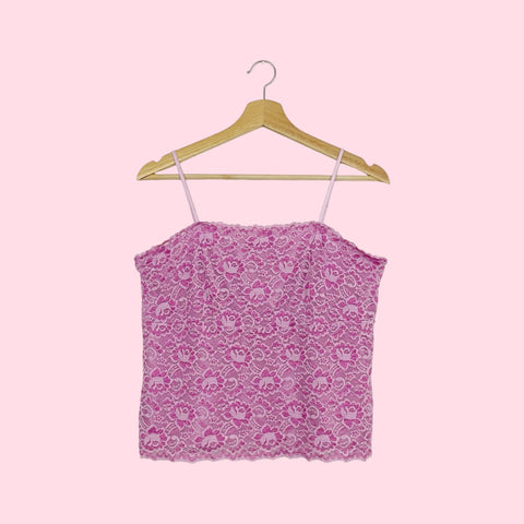 FLORAL LACE TANK TOP (L)