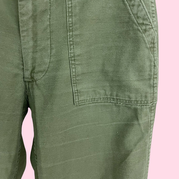 60S OG-107 GREEN MILITARY FATIGUE PANTS (28)