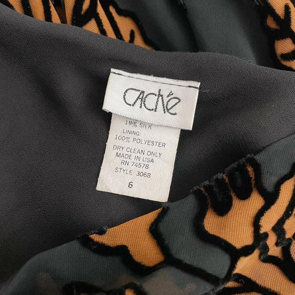 Y2K Black + Brown Floral Asymmetrical Dress (6)