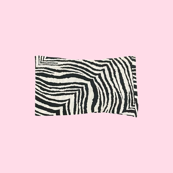 Y2K Silk Zebra Print Skirt + Scarf (L)