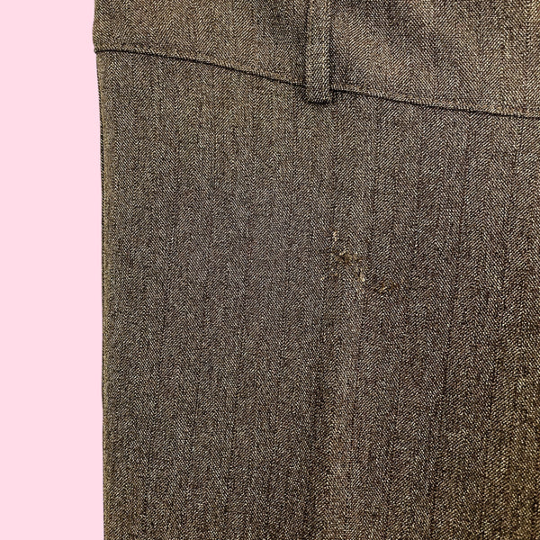 Y2K Brown Metallic Low Rise Office Pants (M)