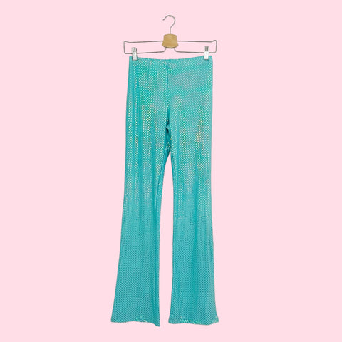 AQUA SEQUINS SPANDEX PANTS (S)