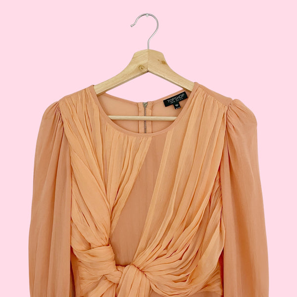 Topshop Peach Gathered Blouse (2)