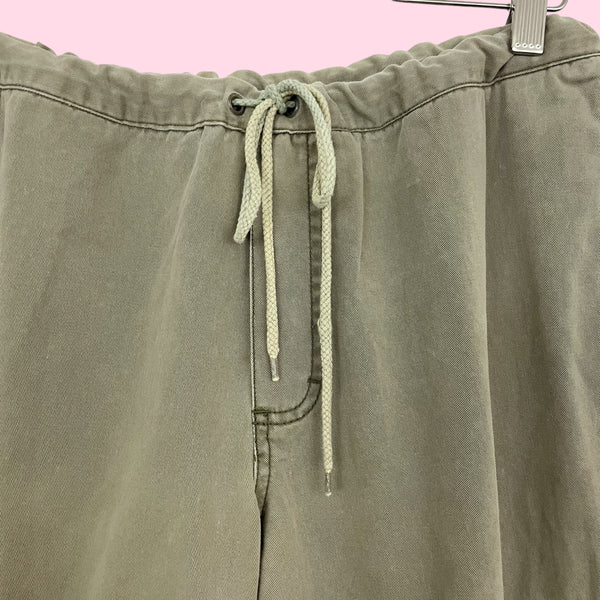GREEN CARGO DRAWSTRING PANTS (M)
