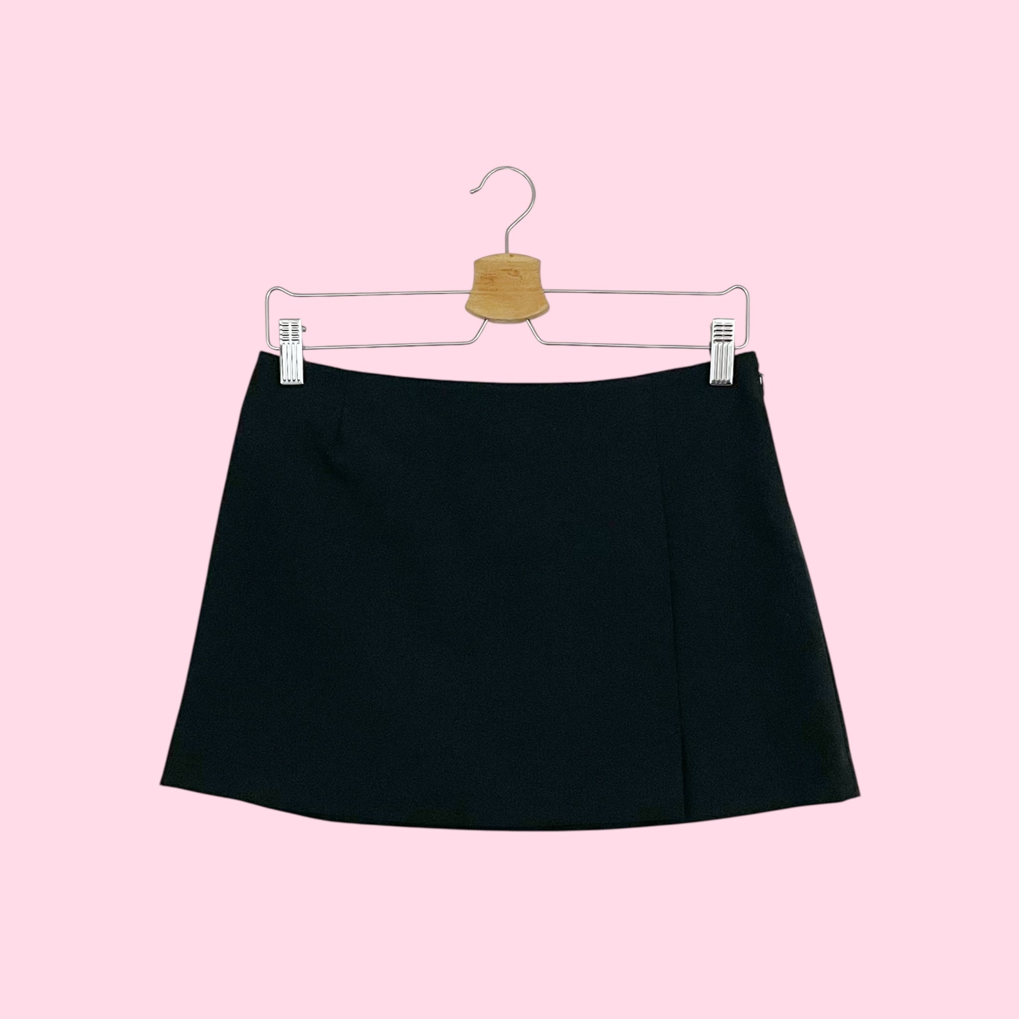 BLACK WOOL BLEND MICRO MINI SKIRT (6)
