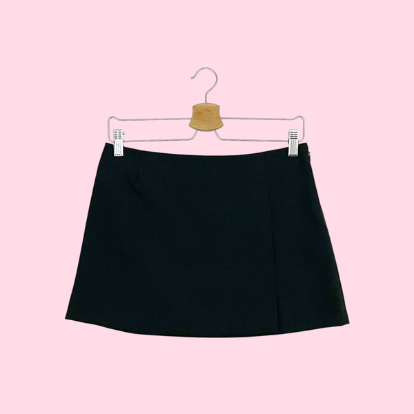 BLACK WOOL BLEND MICRO MINI SKIRT (6)
