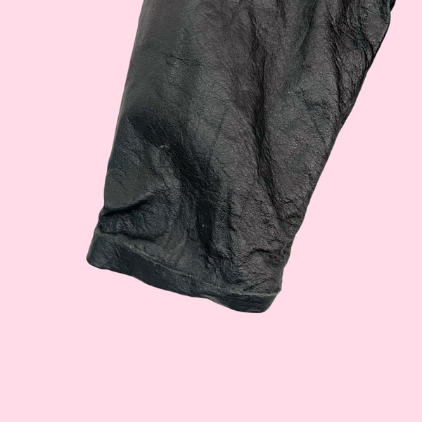 Wilson's Black Leather Zip Up Jacket (XS/S)