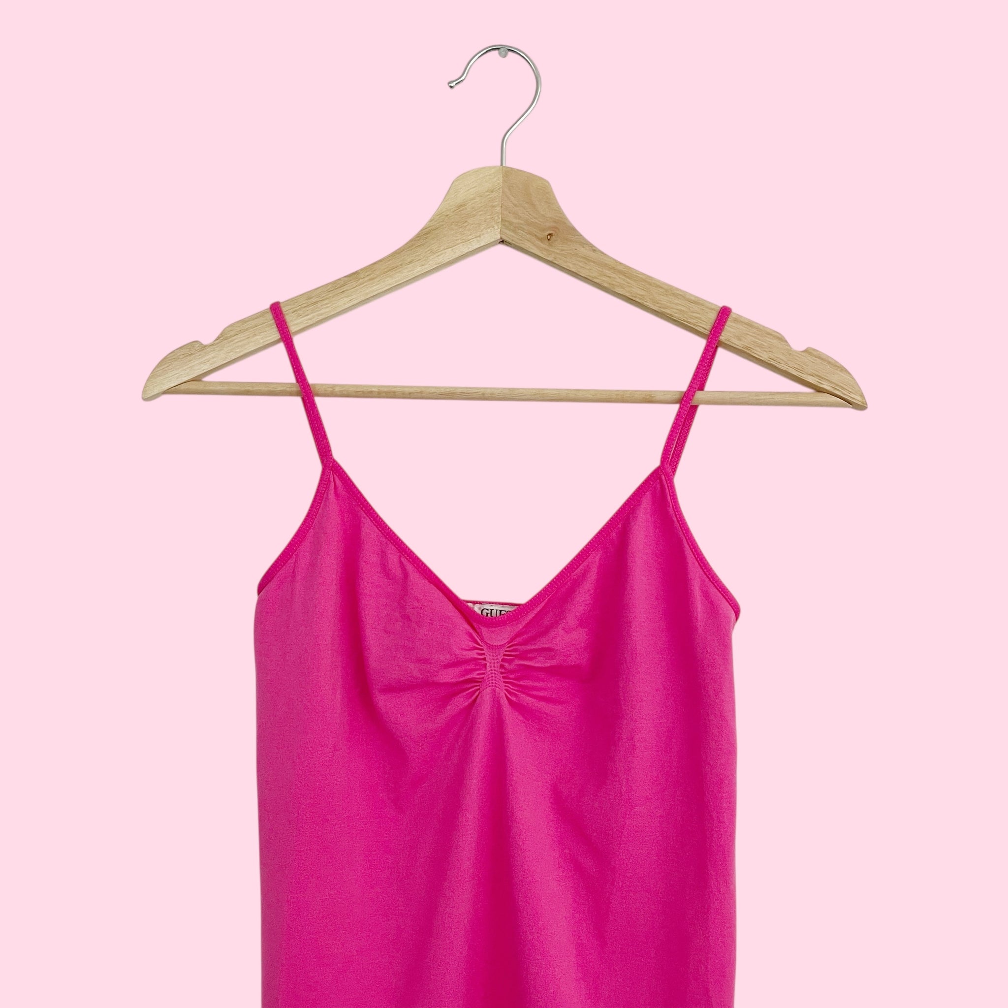 GUESS HOT PINK RHINESTONE TANK (S/M)
