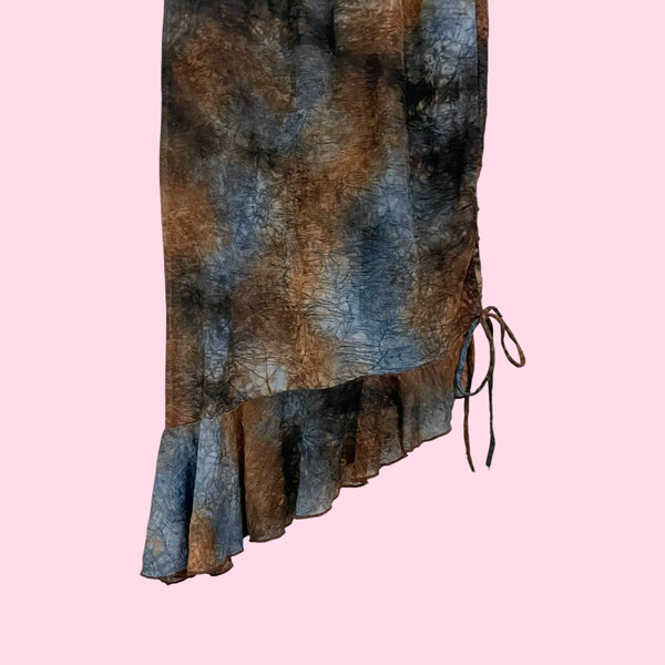 TIE DYE ASYMMETRICAL MAXI DRESS (XS)