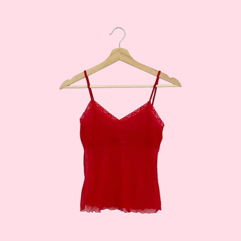 RED MESH TANK TOP (XS)