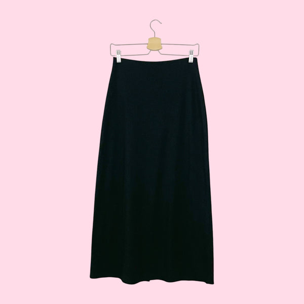 BLACK BUTTON MAXI SKIRT (S/M)