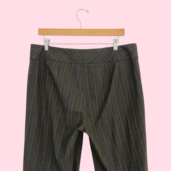 Y2K Brown + Blue Pinstripe Office Pants (12)