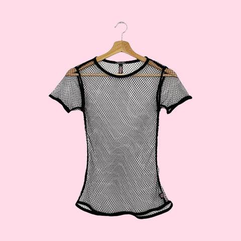 VICTORIA'S SECRET BLACK NET TOP (XS)