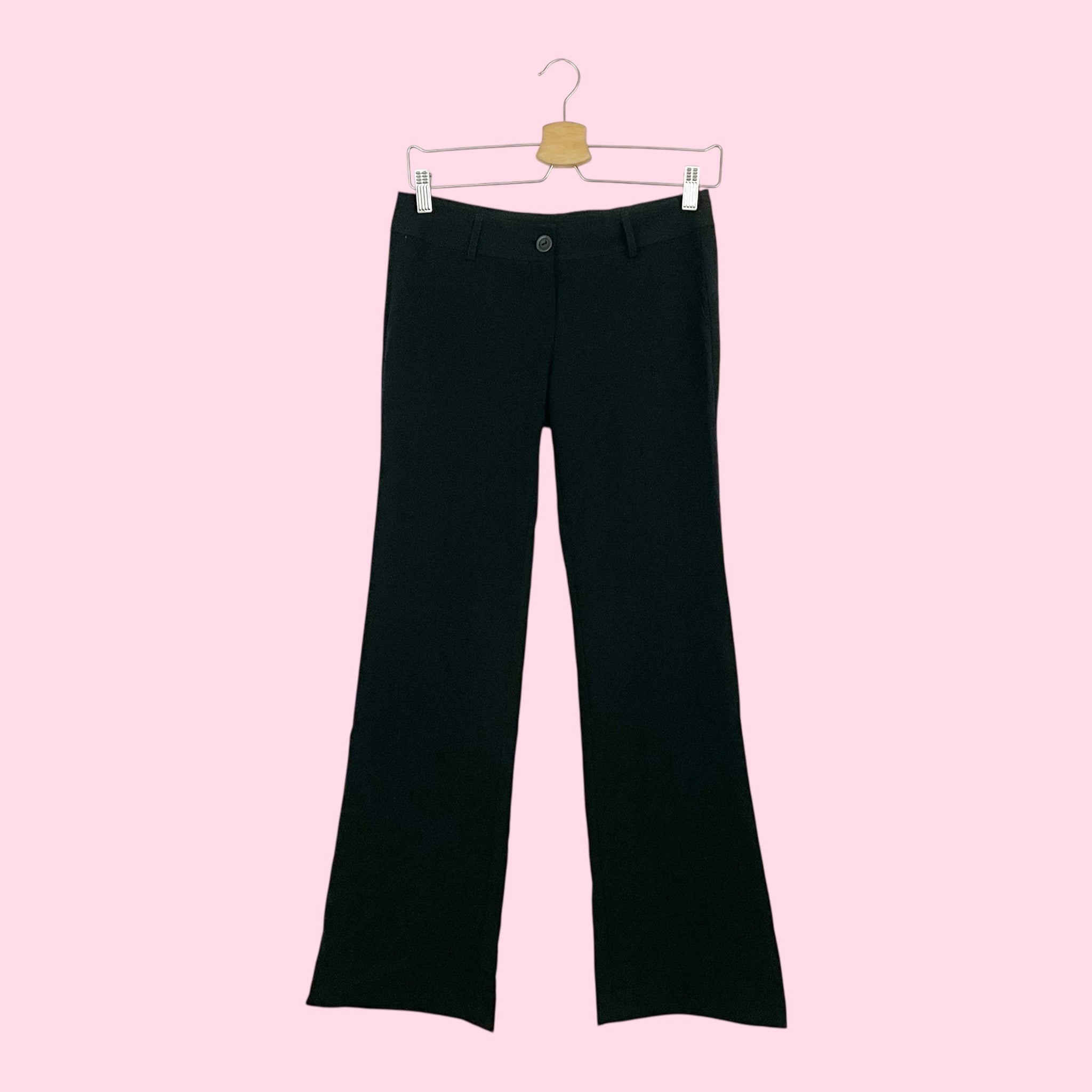 BLACK LOW RISE OFFICE PANTS (S)