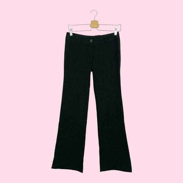 BLACK LOW RISE OFFICE PANTS (S)
