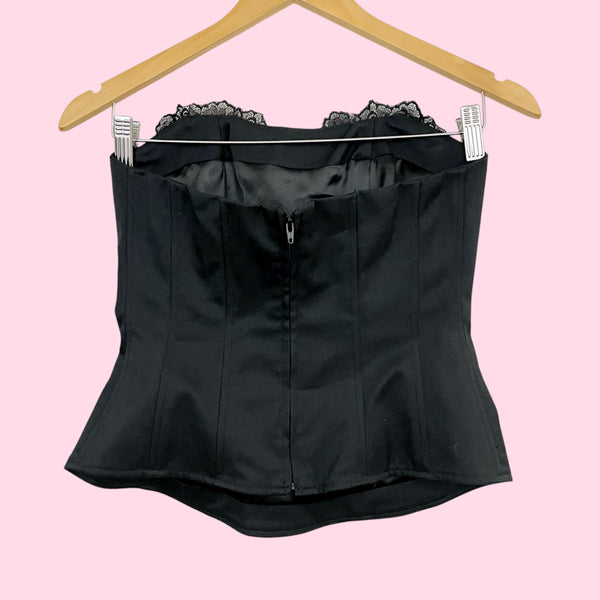 BLACK LACE TRIM CORSET TOP (2)