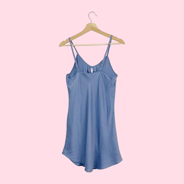 LIGHT BLUE SLIP DRESS W/ DAISY STRAPS (S)