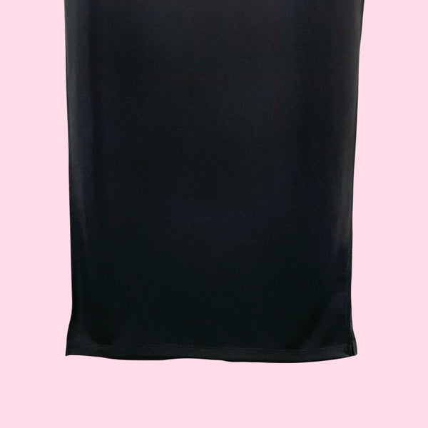 BLACK MAXI SKIRT W/ HIGH SIDE SLITS (M)