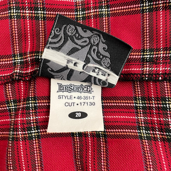 Le Metal Lip Service Red Plaid Skirt (20)