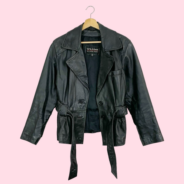 WILSON'S LEATHER BELTED JACKET (M)