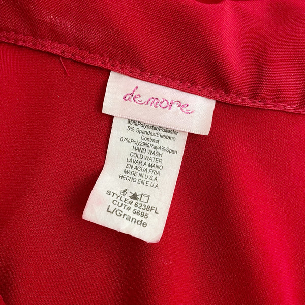 RED RUCHED ZIP UP MINI DRESS (M)