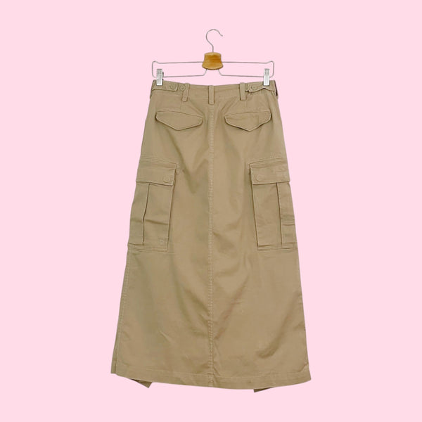 DKNY TAN CARGO MAXI SKIRT (S)