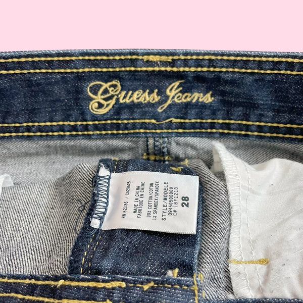 Y2K GUESS DENIM LOW RISE MINI SKIRT (28)