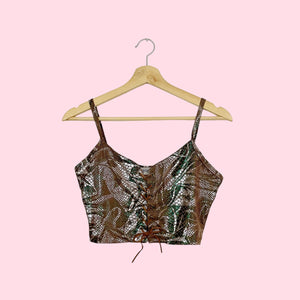 METALLIC REPTILE LACE UP TANK (M)