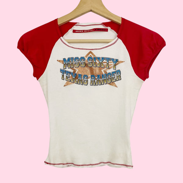 MISS SIXTY TEXAS RANGER BABY TEE (XS)