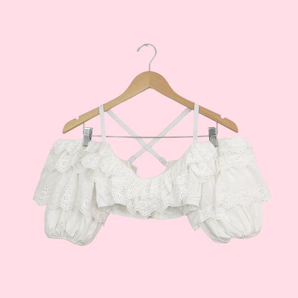 HOUSE OF CB OLENA EYELET CROP TOP (S)