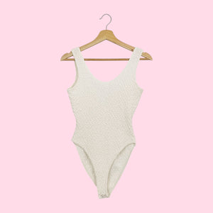 CREAM TEXTURED BODYSUIT (S)