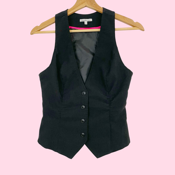Y2K BLACK CINCHED VEST (S)