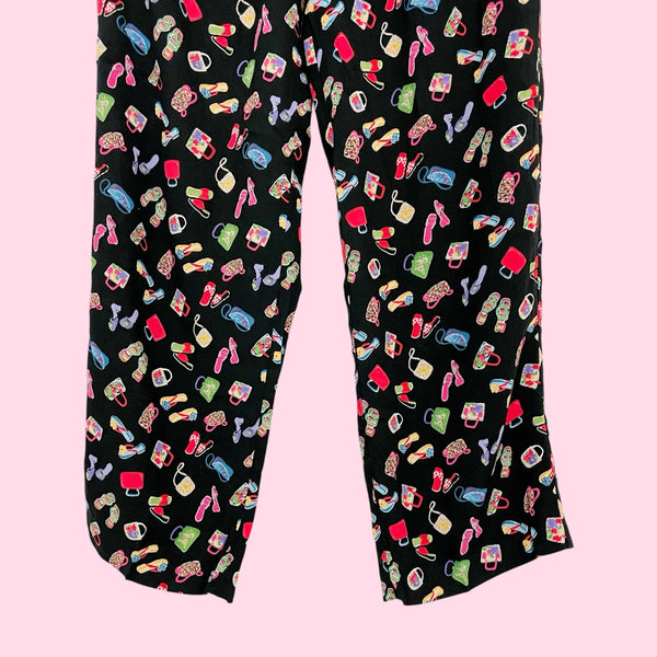 SHOES + PURSE PRINT RAYON PANTS (M)