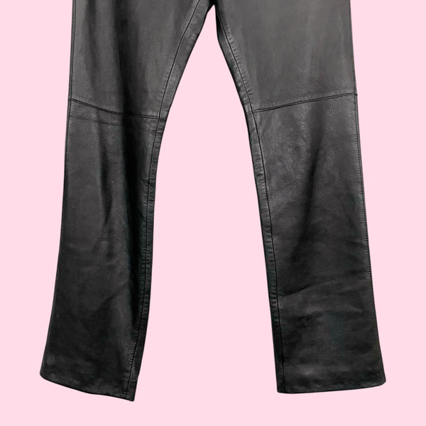 BLACK LEATHER ZIPPER PANTS (6)