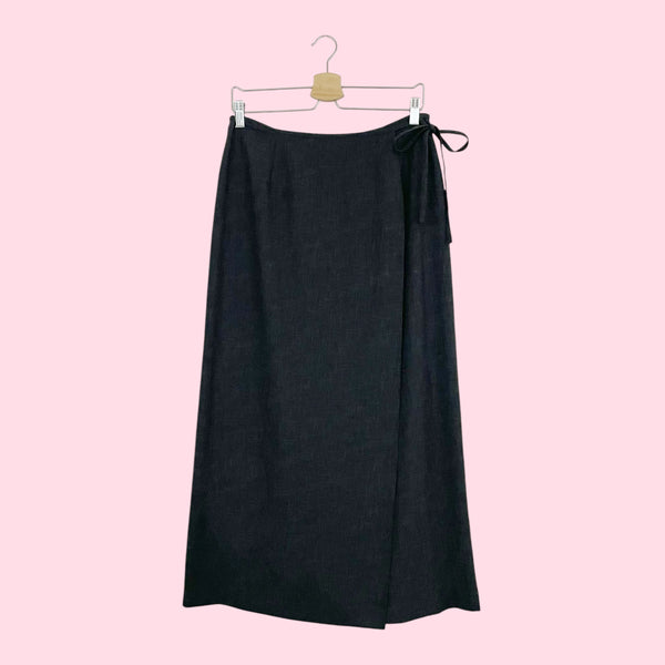 DARK GRAY MAXI WRAP SKIRT (30)