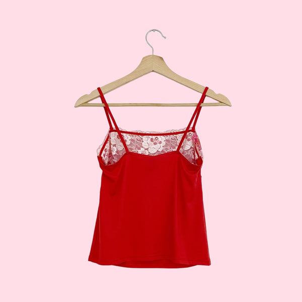 FLORAL LACE BUST TANK TOP (M)