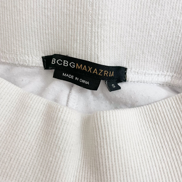 BCBG WHITE TERRY CLOTH TRACK PANTS (S)