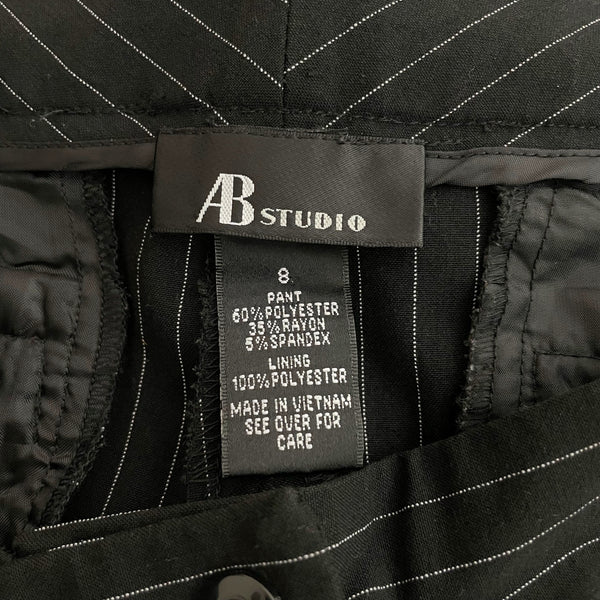 Y2K Black + White Pinstripe Office Pants (8)