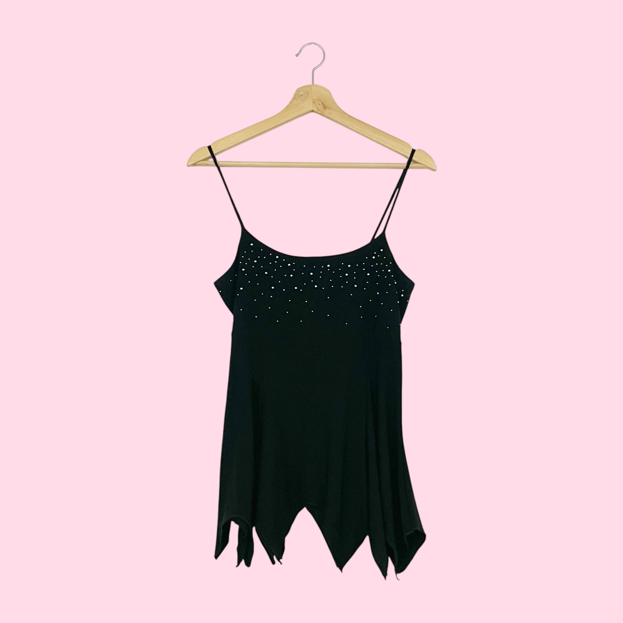 BLACK STUDDED ASYMMETRICAL TANK (S/M)