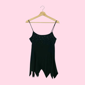 BLACK STUDDED ASYMMETRICAL TANK (S/M)